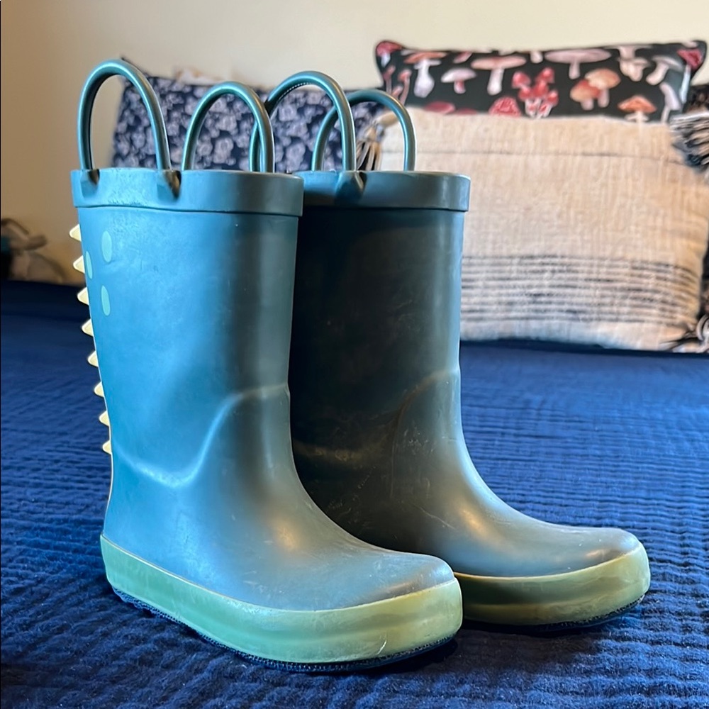 Green Kids Rain Boots